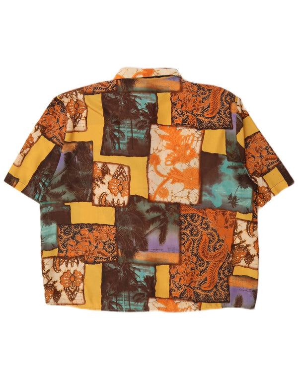Blusa feminina vintage UK 16 patchwork grande multicolorido
