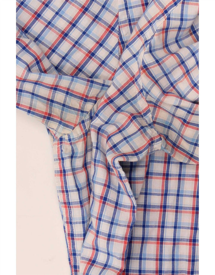 Camisa masculina de manga curta Chaps grande algodão xadrez azul