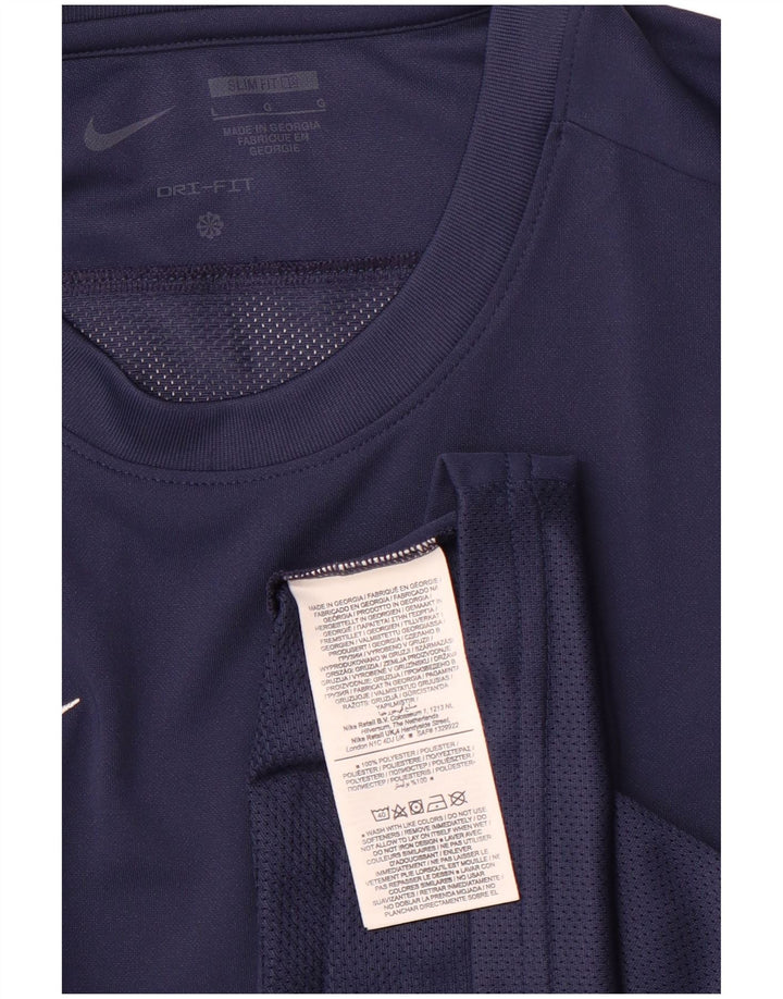 NIKE Mens Dri Fit Slim Fit Top Manga Longa Grande Azul Marinho Poliéster