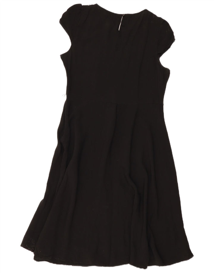 Vestido feminino MONSOON A-Line UK 18 XL algodão preto