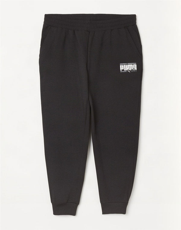 Calça de treino masculina Puma Graphic Joggers XL cinza algodão