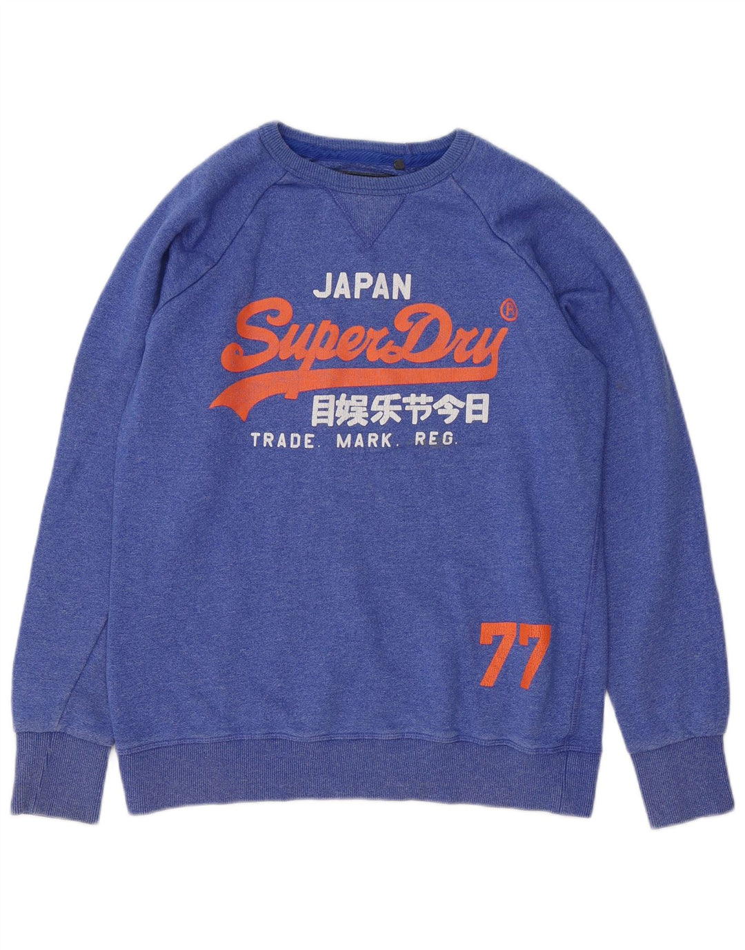 Superdry moletom gráfico masculino jumper grande algodão azul