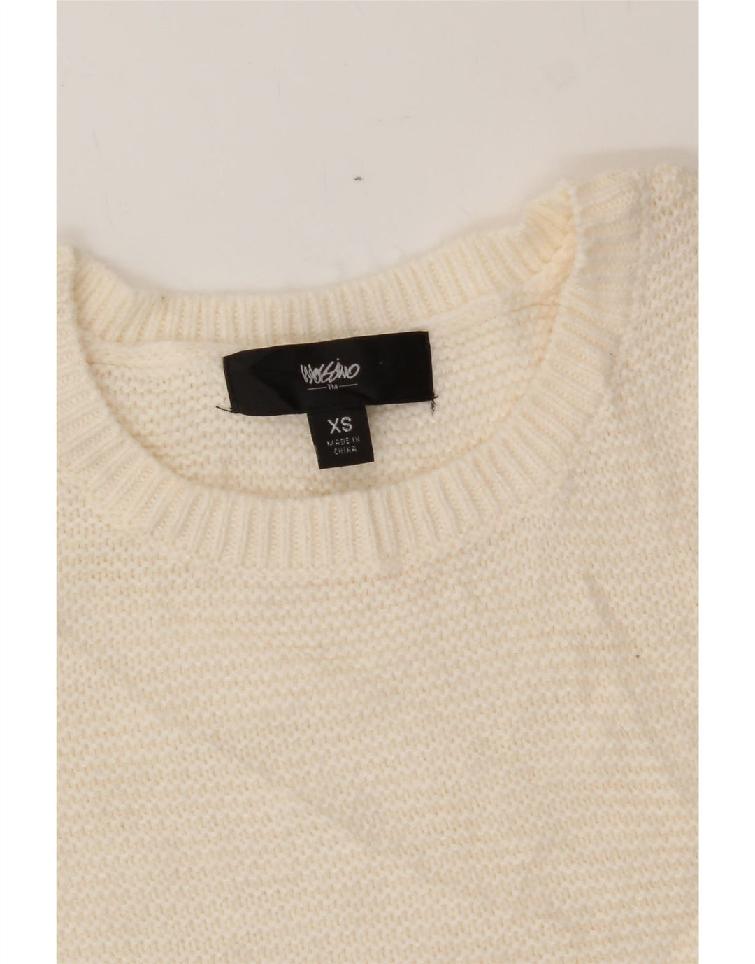 MOSSIMO Womens Crew Neck Jumper Sweater UK 6 XS White Acrylic Vintage Mossimo and Second-Hand Mossimo from Messina Hembry 