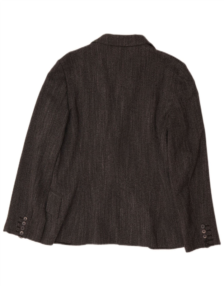 Jaqueta blazer feminina Zara com 1 botão Reino Unido 12 poliéster cinza médio