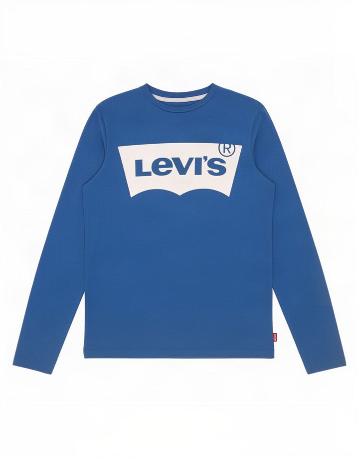 Top gráfico Levi's Boys manga comprida 13-14 anos azul algodão