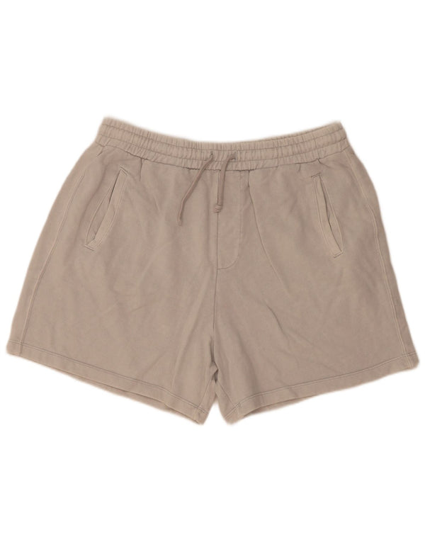 Zara Mens Sport Shorts Grande Algodão Cinza