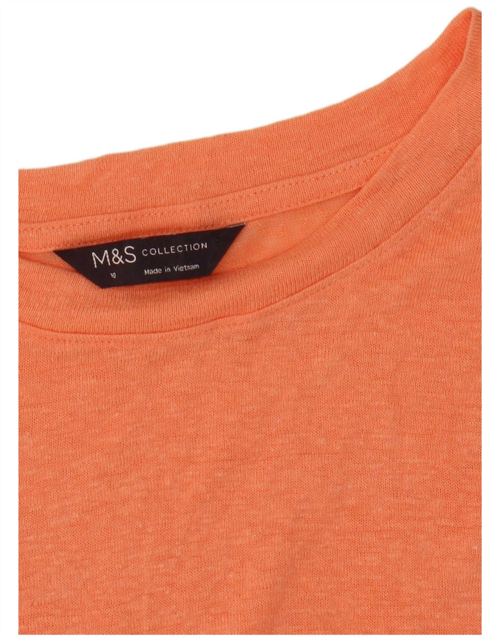 Camiseta feminina Marks & Spencer superdimensionada, Reino Unido 10 pequena laranja