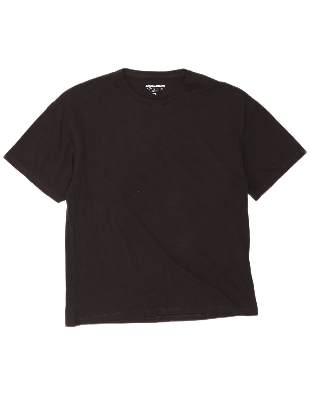 Camiseta gráfica masculina Jack & Jones grande preta