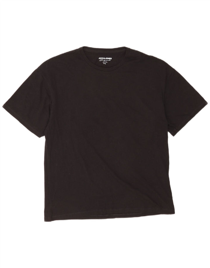Camiseta gráfica masculina Jack & Jones grande preta