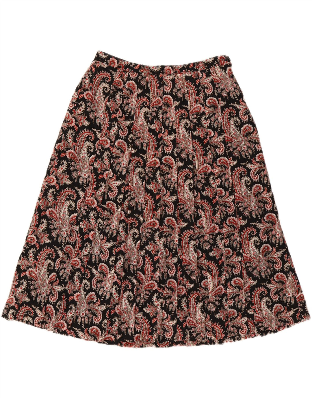 Saia feminina vintage linha A W28 L27 preta Paisley