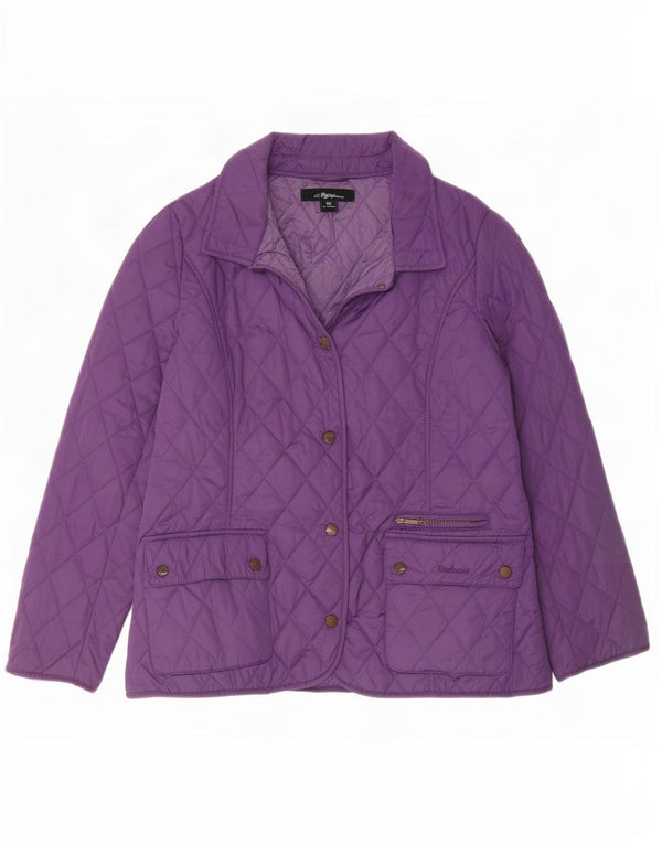 Jaqueta acolchoada feminina Barbour UK 12 poliéster roxo médio