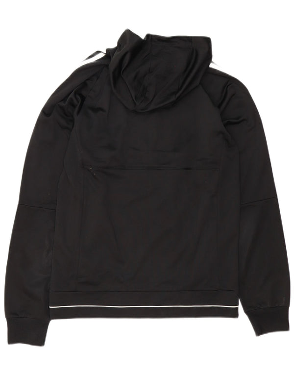 Jaqueta masculina Adidas com capuz e jaqueta pequena de poliéster preto