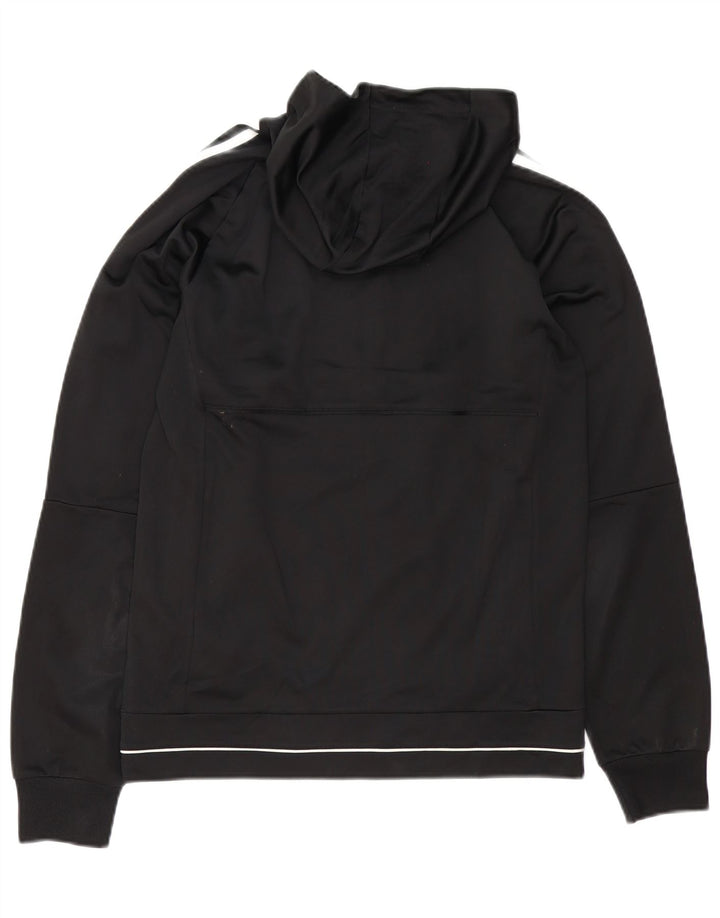 Jaqueta masculina Adidas com capuz e jaqueta pequena de poliéster preto