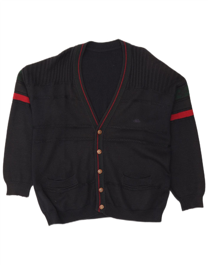 Suéter Cardigan Masculino Vintage XL Preto Colorblock