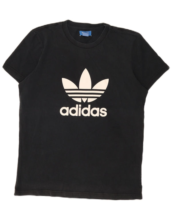 Adidas Mens Graphic T-Shirt Top Médio Algodão Preto