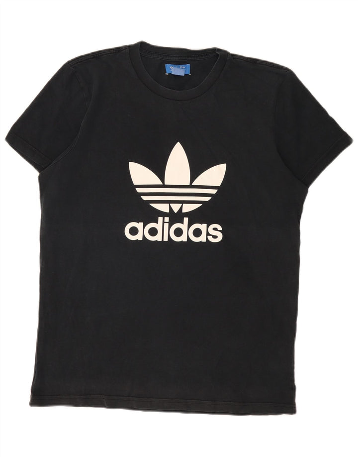 Adidas Mens Graphic T-Shirt Top Médio Algodão Preto