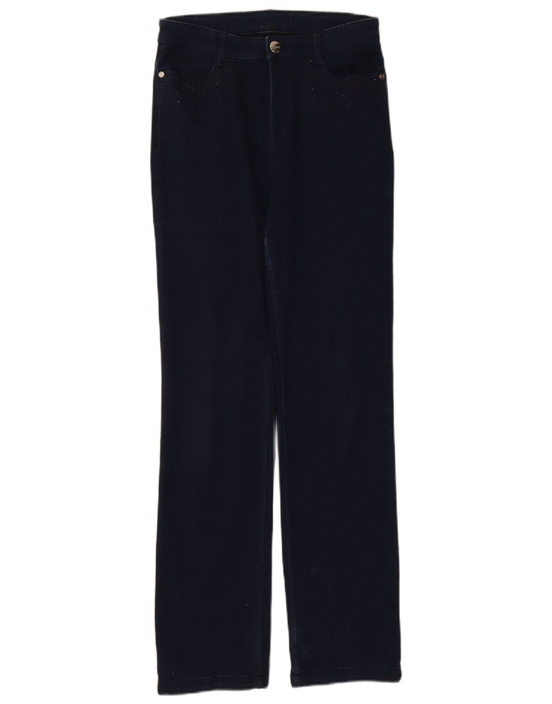 Jeans retos femininos Marks & Spencer Reino Unido 10 pequeno W27 L30 azul marinho