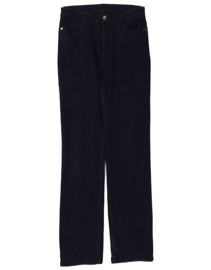 Jeans retos femininos Marks & Spencer Reino Unido 10 pequeno W27 L30 azul marinho