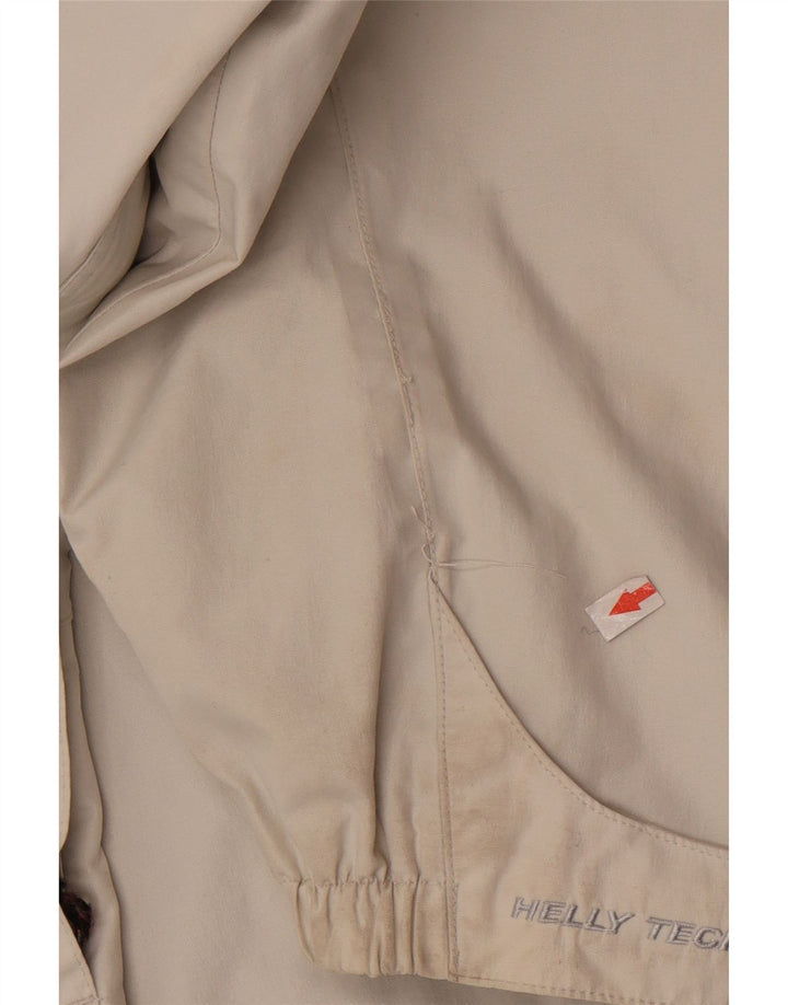 Jaqueta de chuva masculina Helly Hansen com capuz UK 40 grande nylon branco