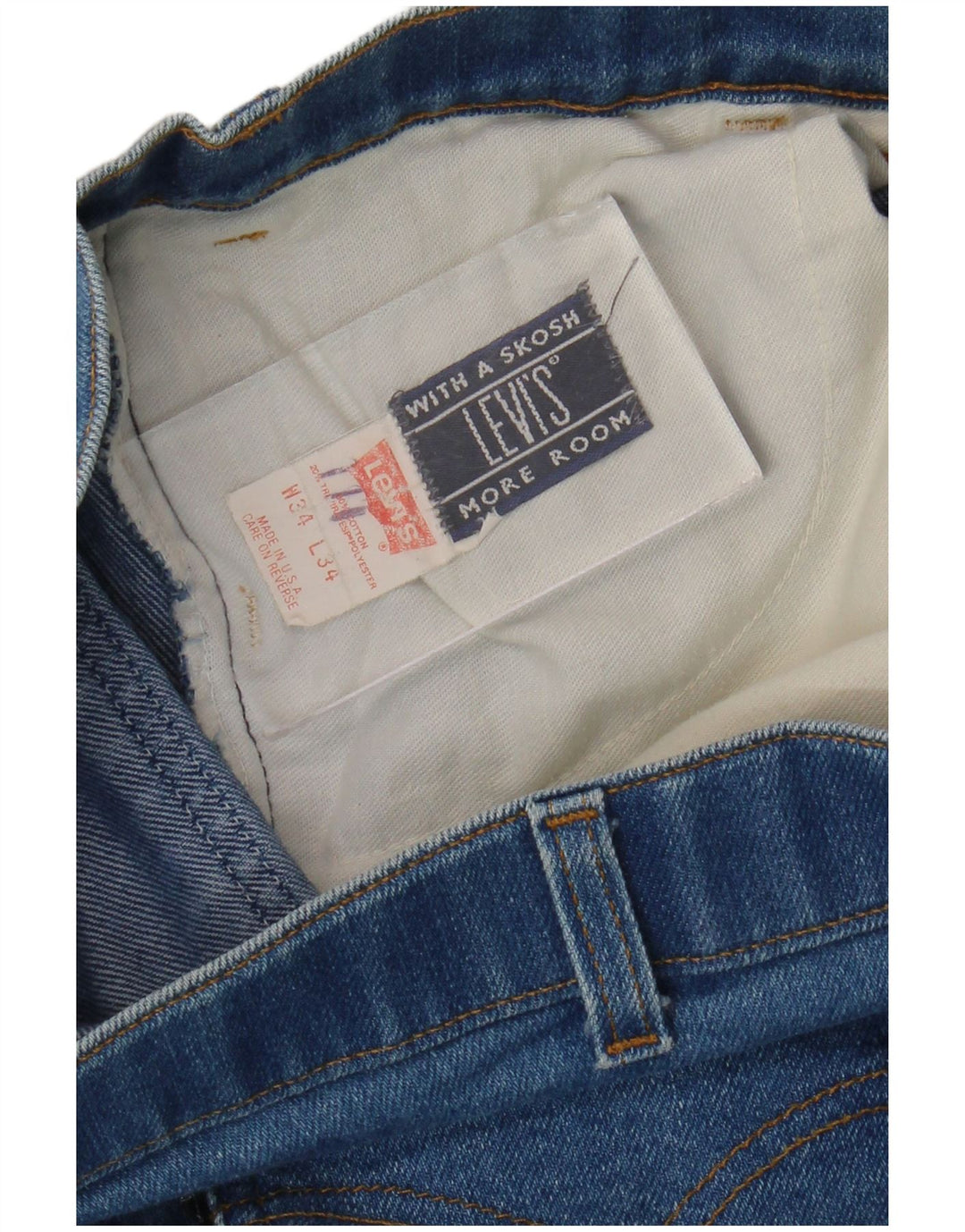 Calça jeans reta masculina Levi's W34 L34 azul algodão