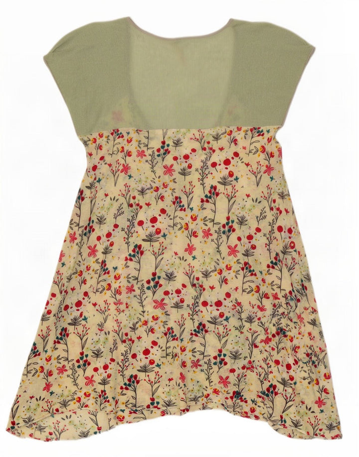 Vestido túnica assimétrica feminina White Stuff Reino Unido 14 médio floral multicolorido