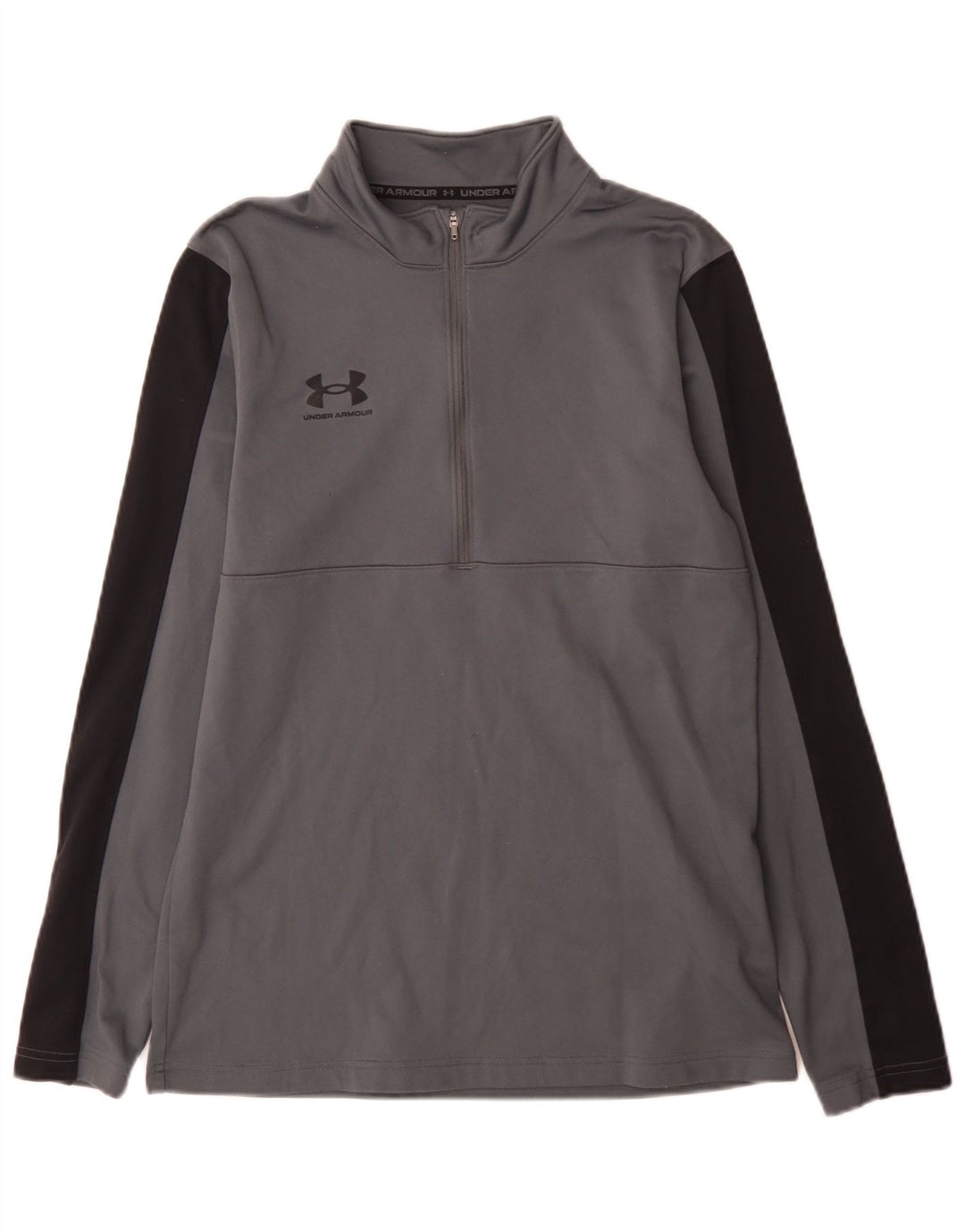 Under Armour Womens Zip Neck Regular Fit Top Manga Longa Médio Cinza Esportes
