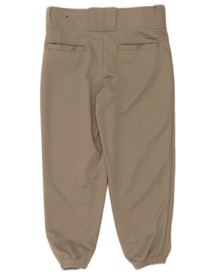 Adidas meninos capri calças de treino joggers 8-9 anos pequeno cinza poliéster
