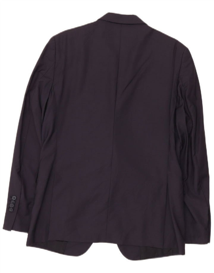Jaqueta blazer masculina Massimo Dutti com 2 botões UE 52 grande lã azul marinho