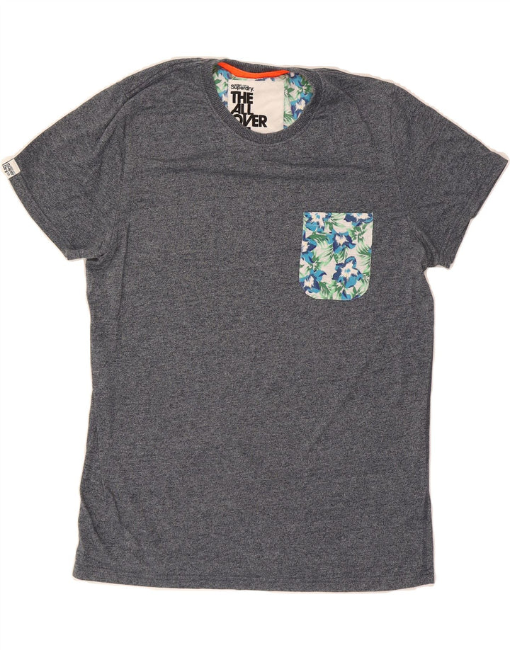 SUPERDRY Mens T-Shirt Top XL Grey Floral Cotton Vintage Superdry and Second-Hand Superdry from Messina Hembry 