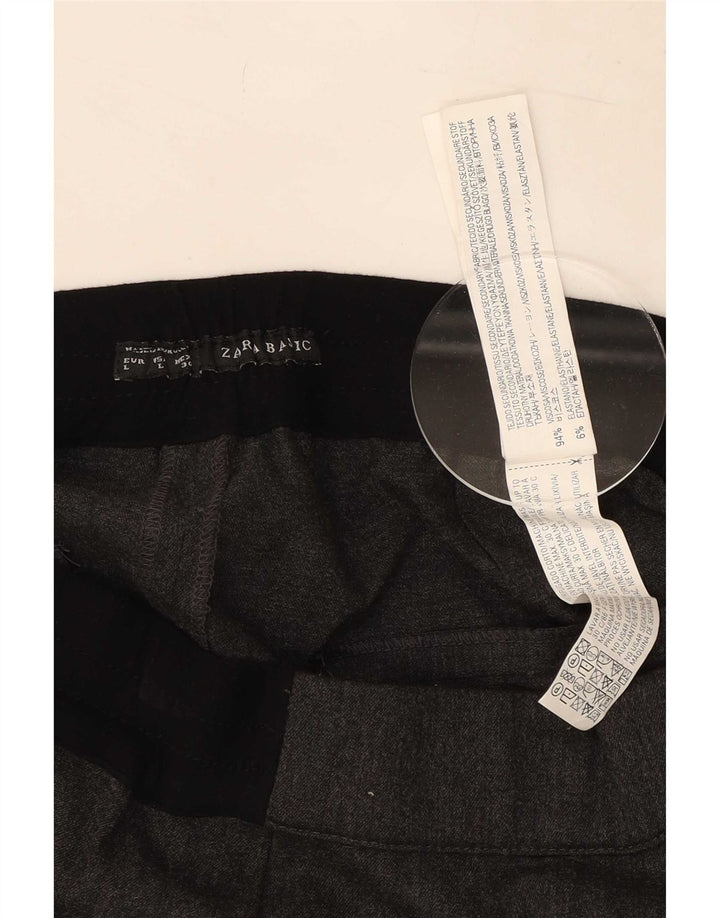 Zara Shorts feminino casual grande W30 cinza viscose