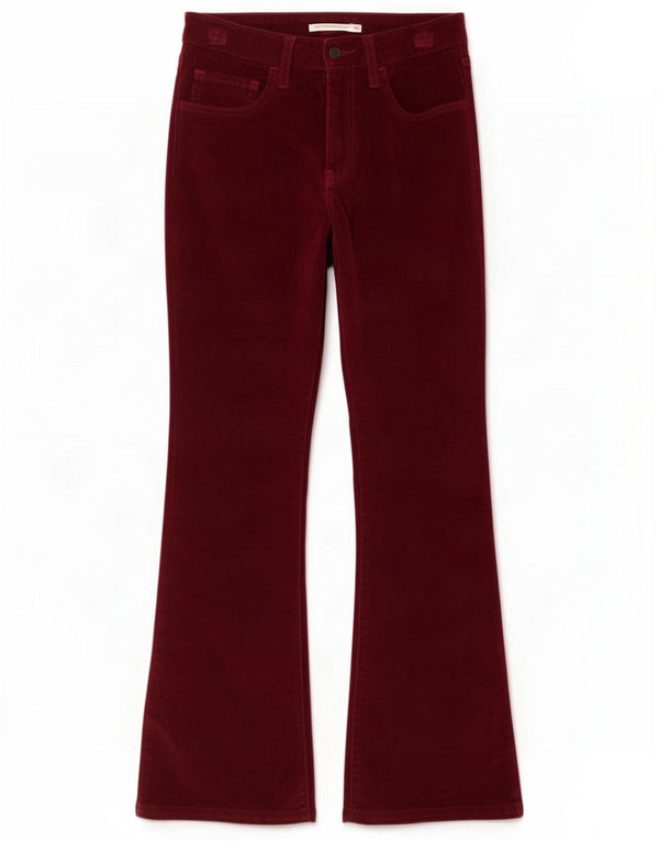 Levi's Womens 725 Calças de veludo bootcut de cintura alta W27 L29 Borgonha