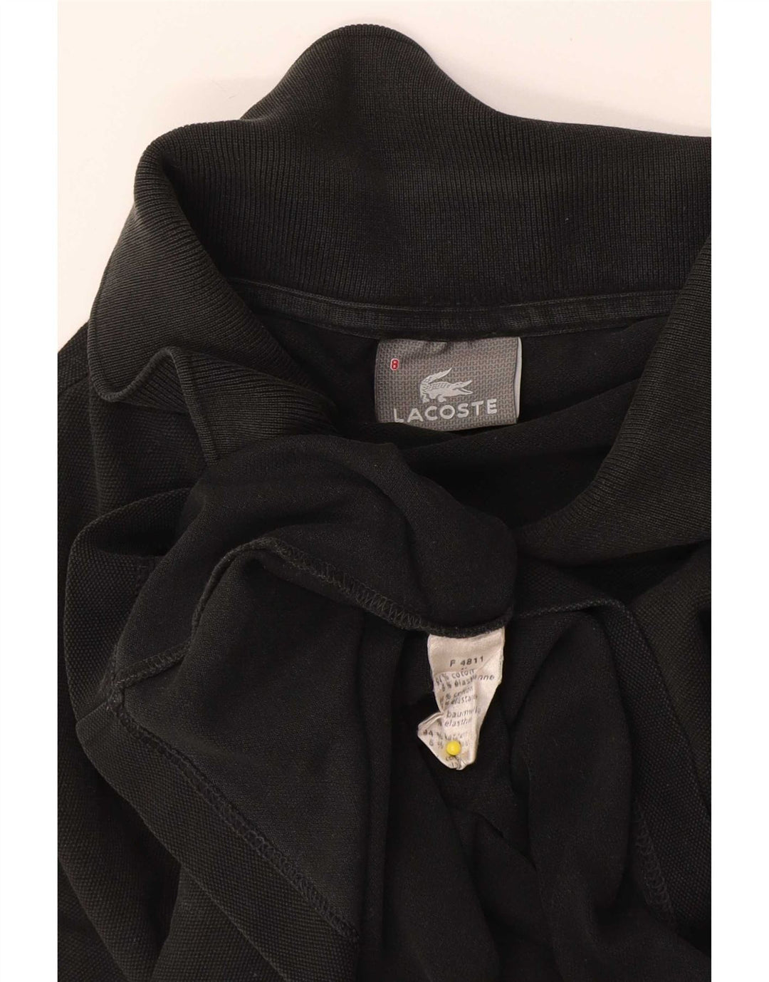 Camisa polo masculina Lacoste tamanho 8 3XL algodão preto