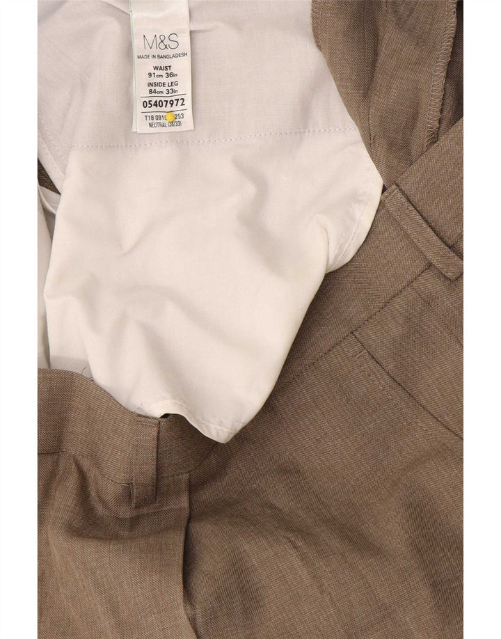 Calça masculina Marks & Spencer com pegged suit W36 L33 poliéster bege