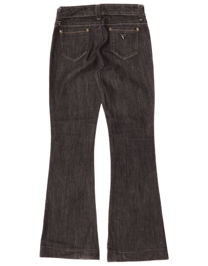 Guess Calça jeans feminina larga W29 L32 algodão preto