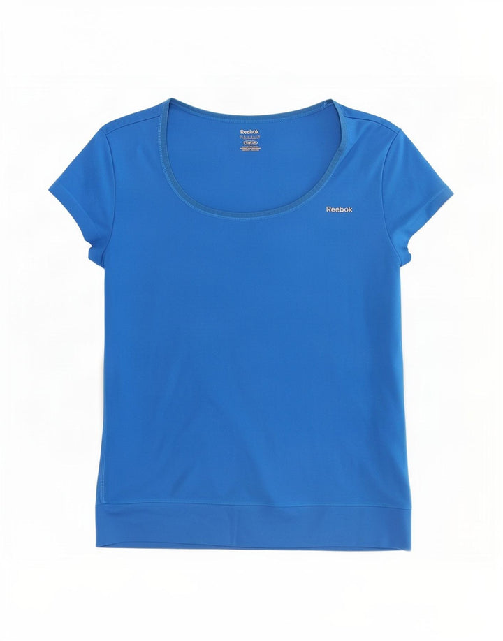 Camiseta feminina Reebok Top UK 8/10 pequena azul poliéster
