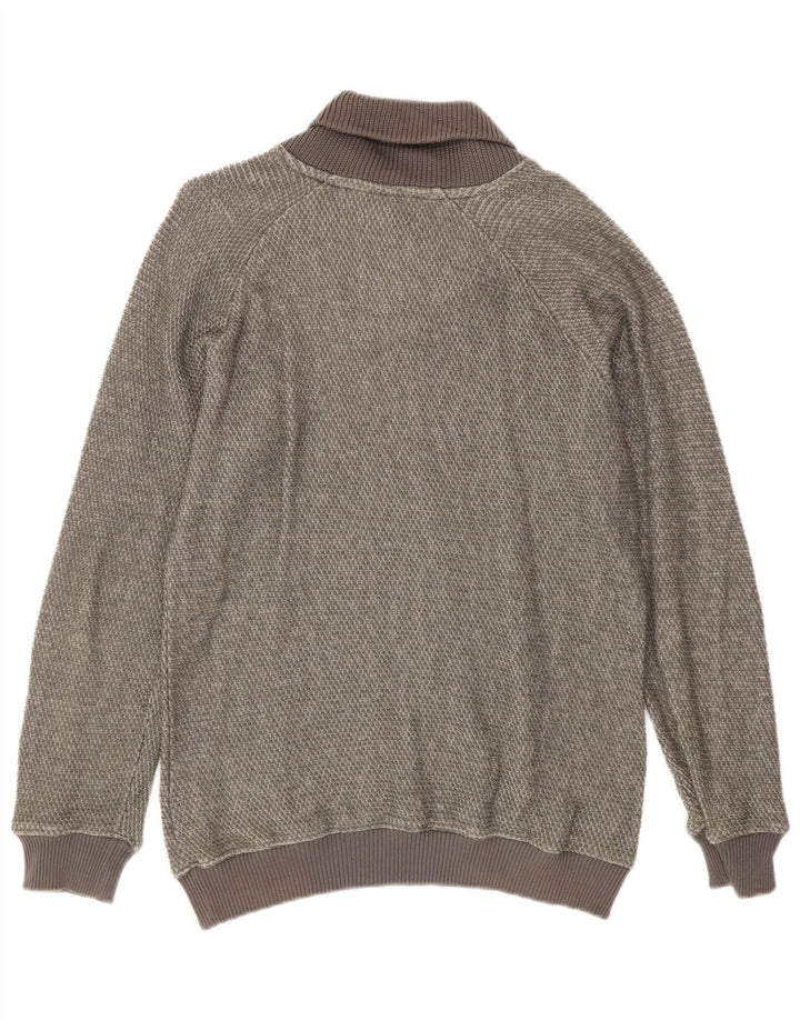 Zara Suéter masculino com gola xale e algodão verde médio