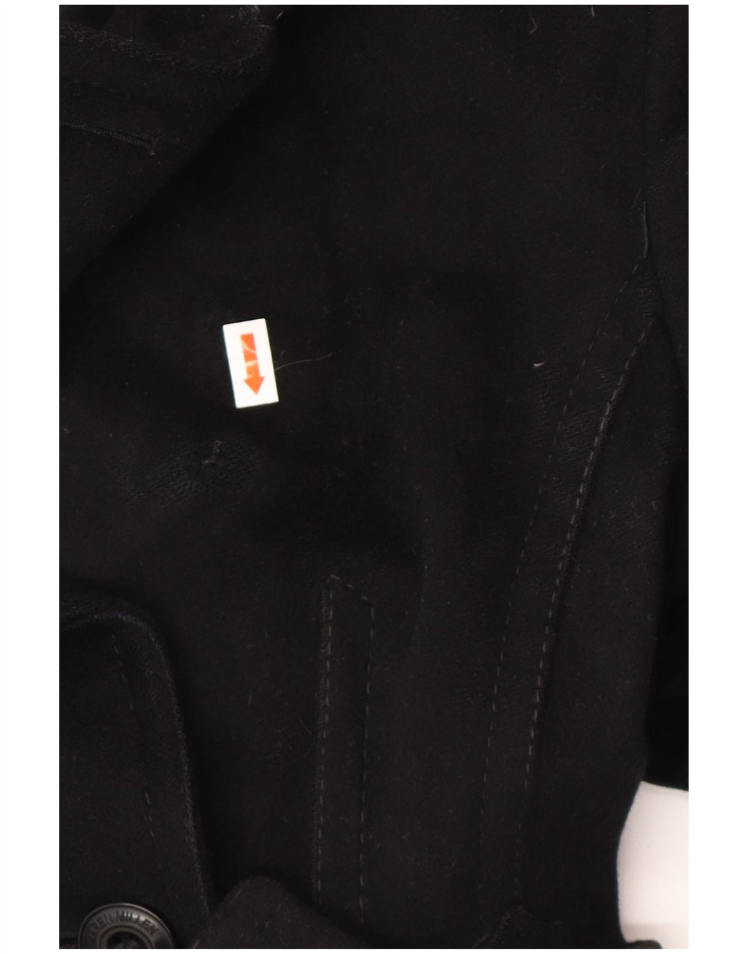 KAREN MILLEN Trench Coat feminino UK 8 pequeno lã preta