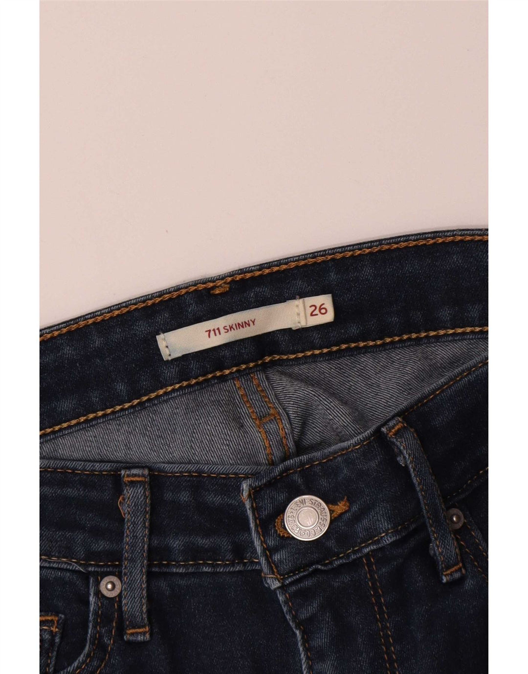 Calça jeans feminina Levi's 711 skinny W26 L27 azul marinho