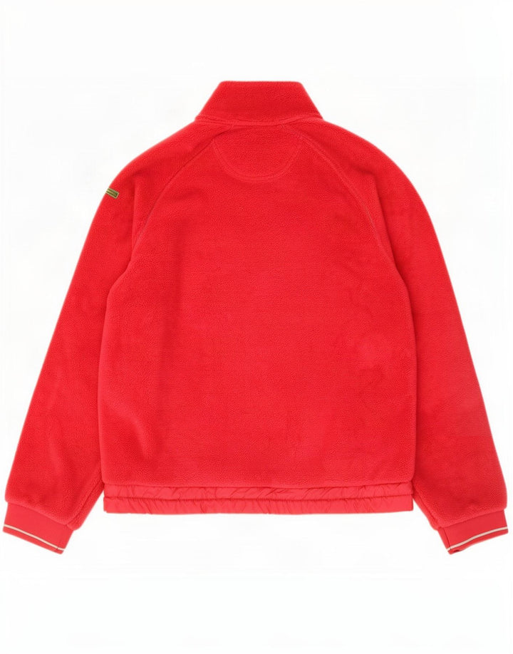 Jumper de lã feminino Champion com zíper e gola UK 16 grande poliéster vermelho