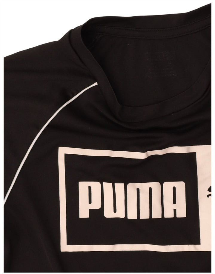 Camiseta feminina PUMA com estampa gráfica UK 10 pequena preta