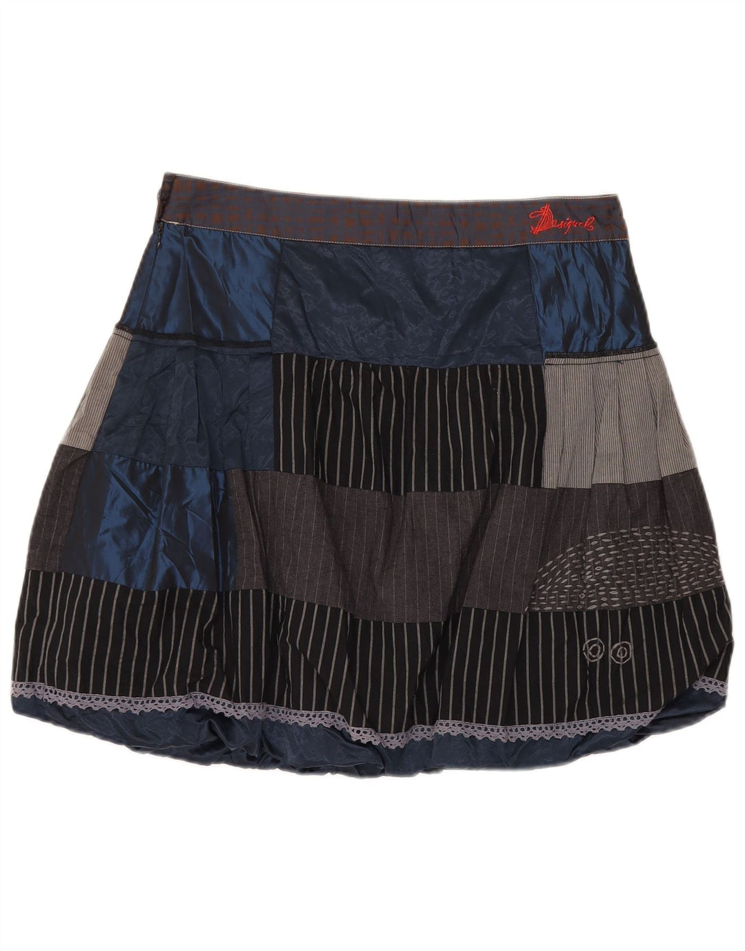 DESIGUAL Saia bolha feminina EU 40 Médio W32 Patchwork multicolorido