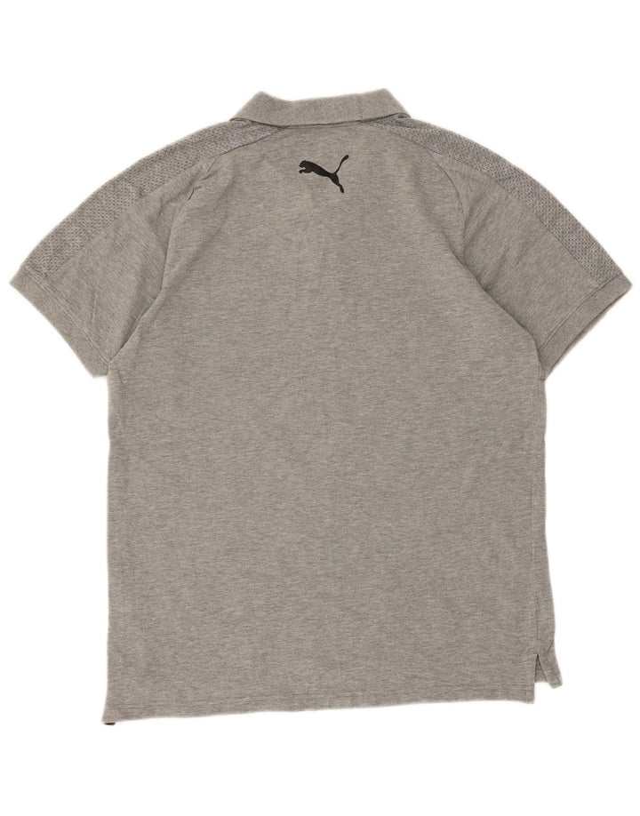 Camisa polo masculina Puma pequena cinza manchada