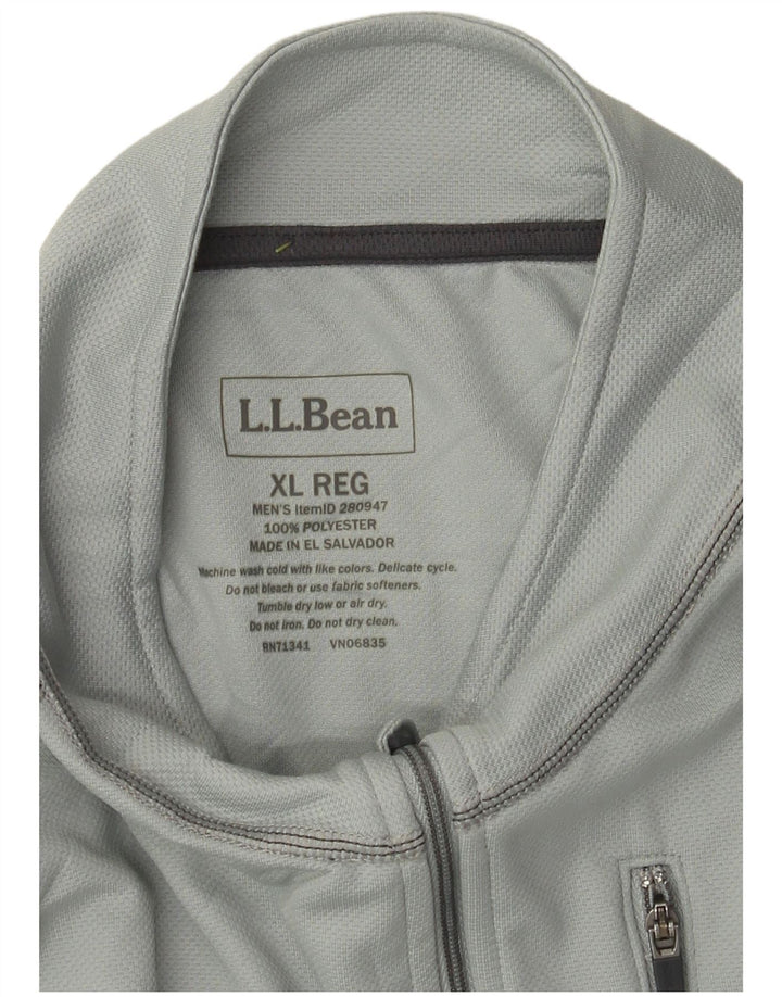 L.L.Bean Pulôver masculino com zíper e gola em poliéster XL cinza Colourblock