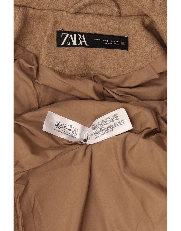 Jaqueta Bomber Feminina Zara UK 10 Pequeno Poliéster Marrom