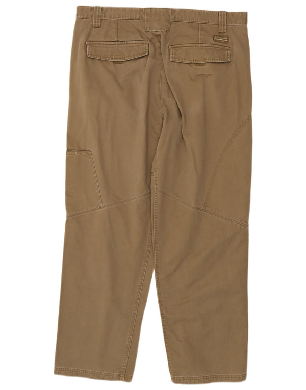 Columbia Mens Loose Fit Cargo Calças W38 L32 Algodão Bege