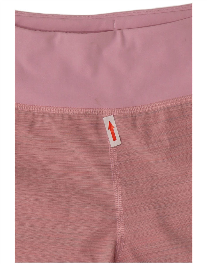 Shorts esportivos femininos Athleta UK 2 2XS rosa nylon