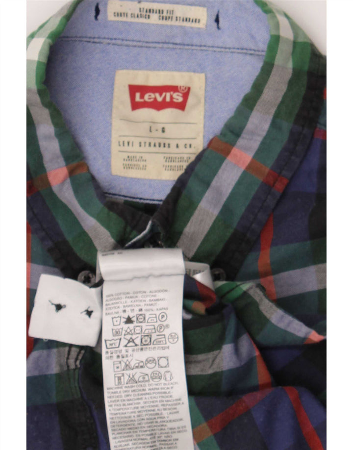 Camisa masculina Levi's Standard Fit grande algodão xadrez multicolorido