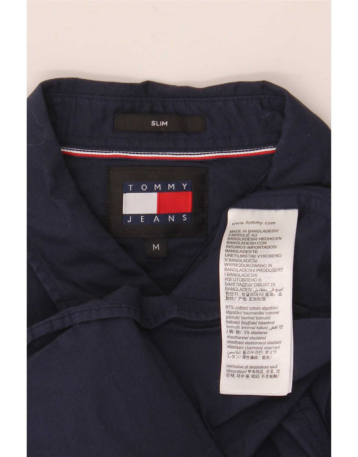 Camisa Slim Masculina Tommy Hilfiger Médio Algodão Azul Marinho