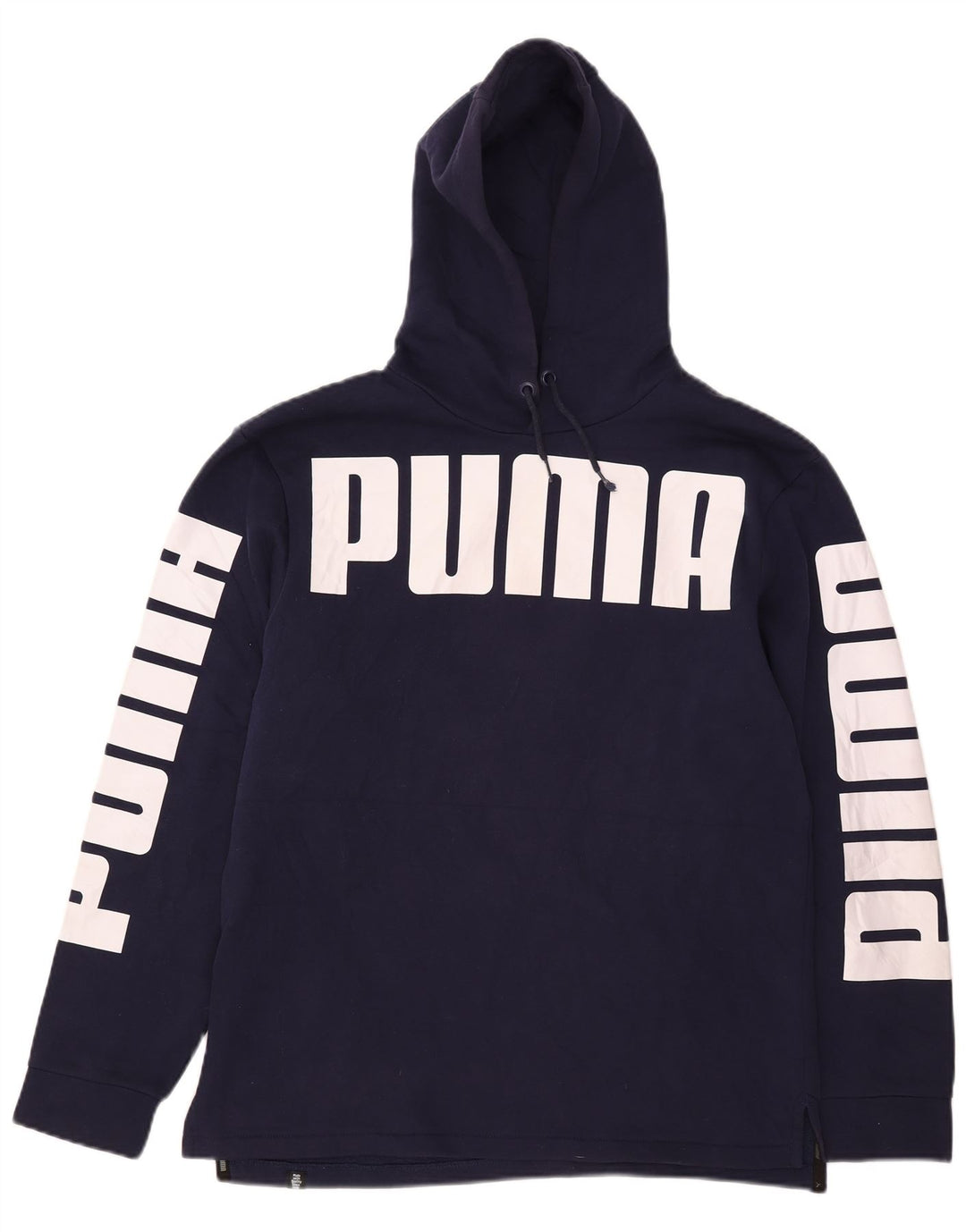 Puma masculino gráfico moletom com capuz médio algodão azul marinho
