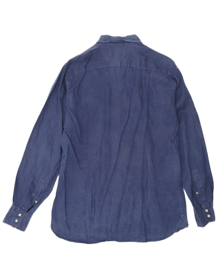 Camisa masculina Best Company média azul marinho linho